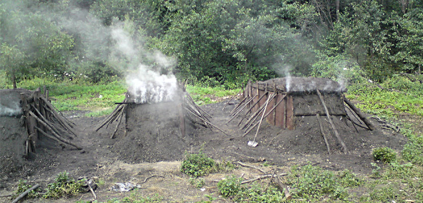 Charcoal burning with a steady flame