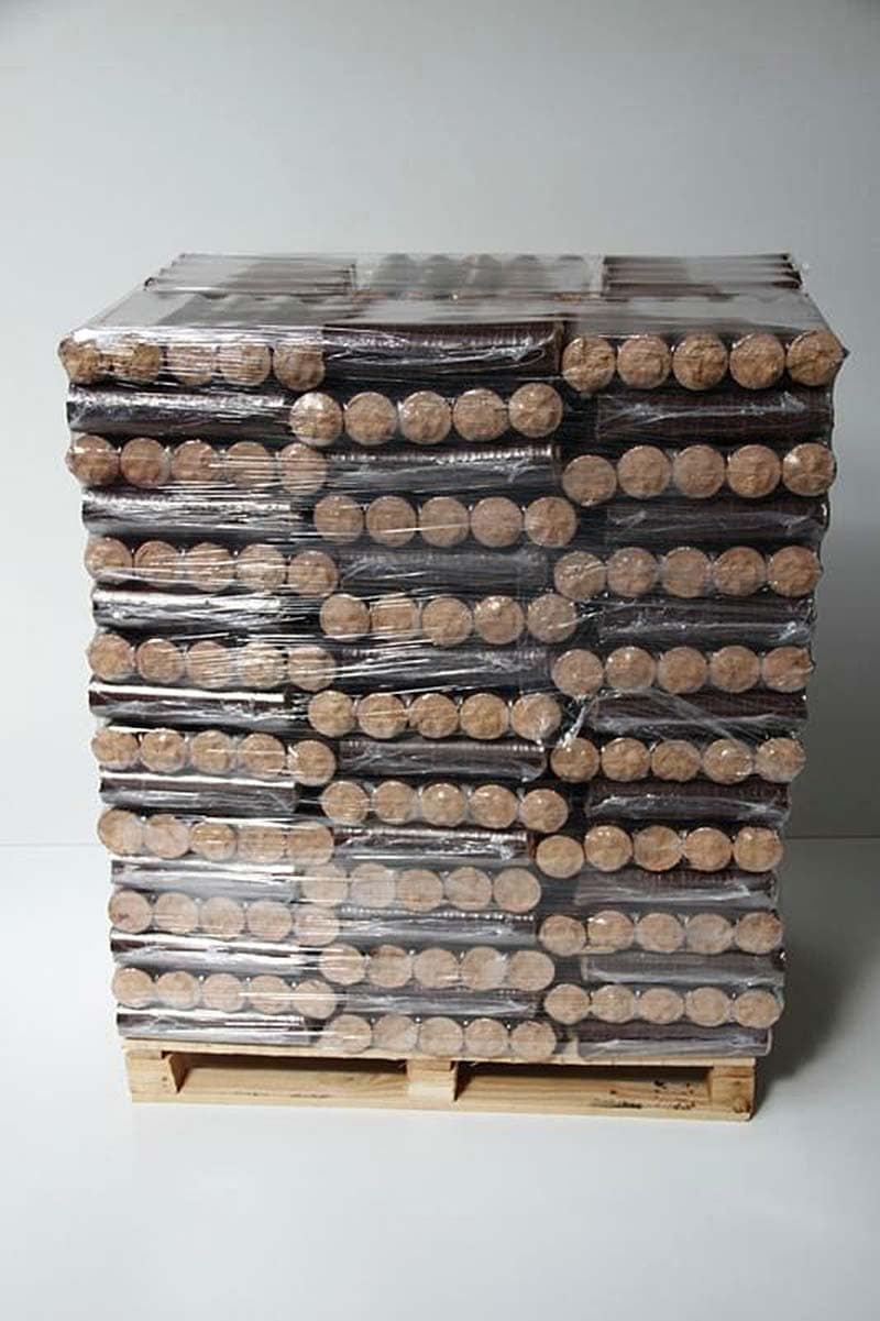 Pallet of premium wood briquettes