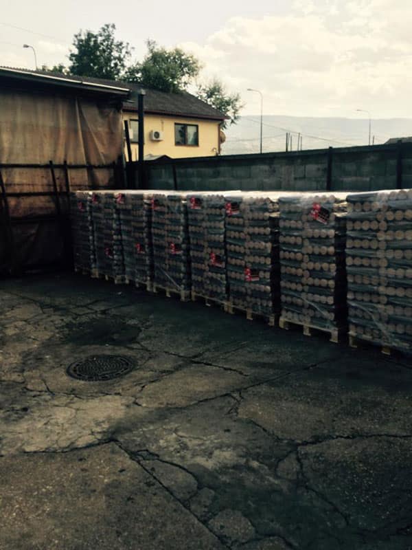 Briquette pallets ready for dispatch