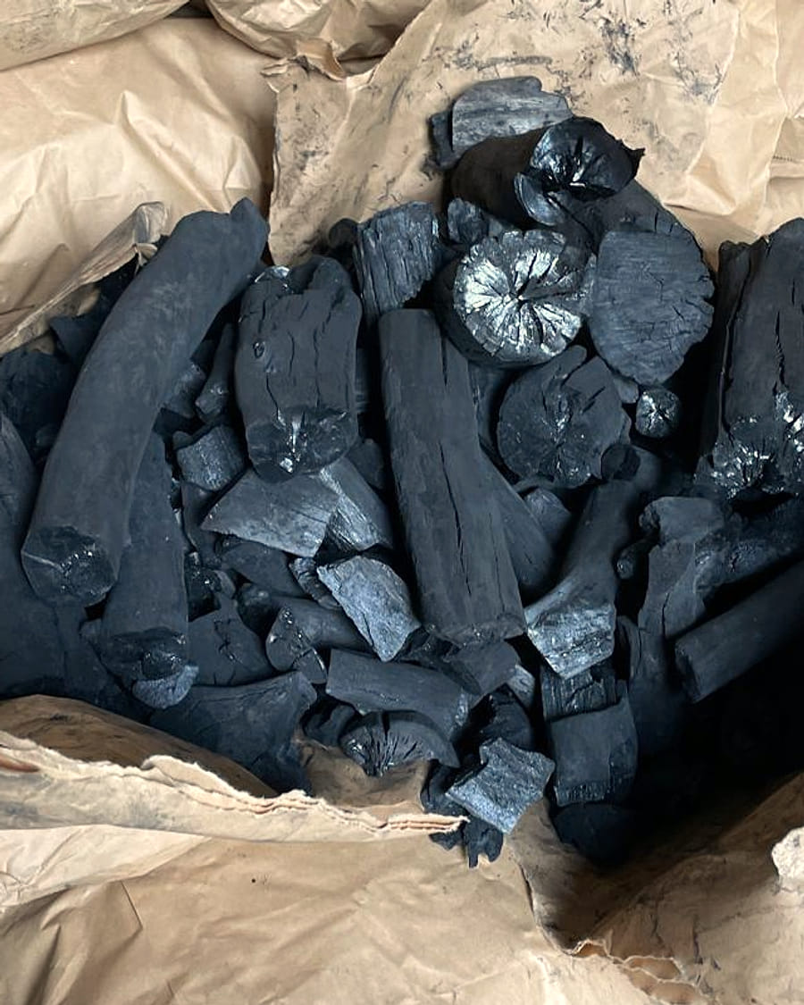 Dense mangrove charcoal lumps